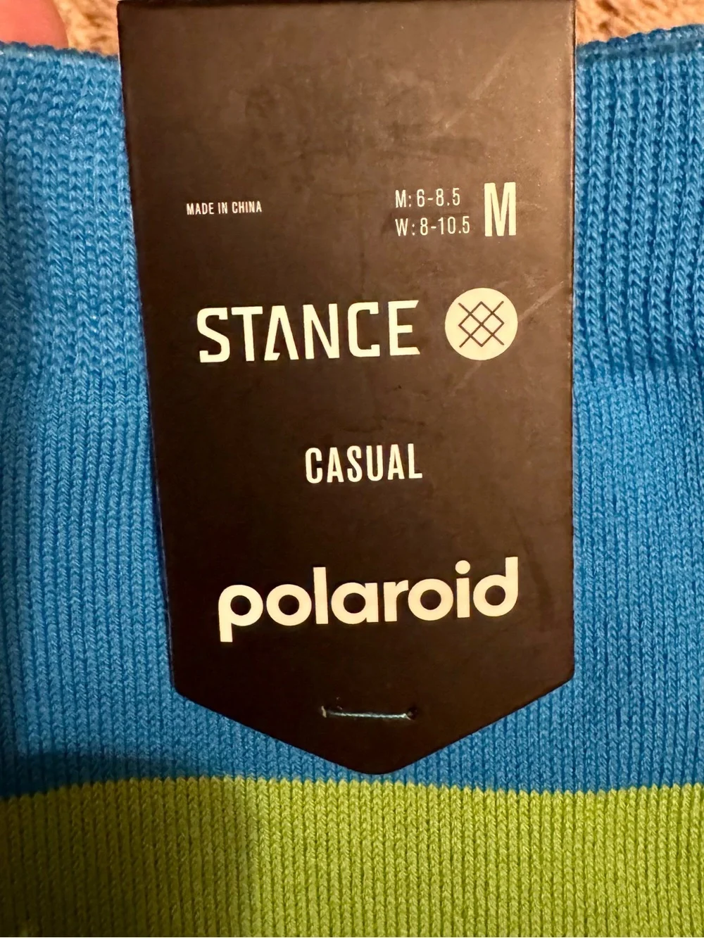 NWT Stance x Polaroid Colorblock Multi-color Crew Socks Men’s Medium